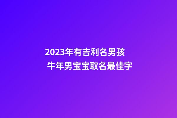 2023年有吉利名男孩 牛年男宝宝取名最佳字